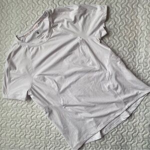 Spyder Active Womens White Ribbed Athletic T Shirt Size‎ Medium Short Sleeve